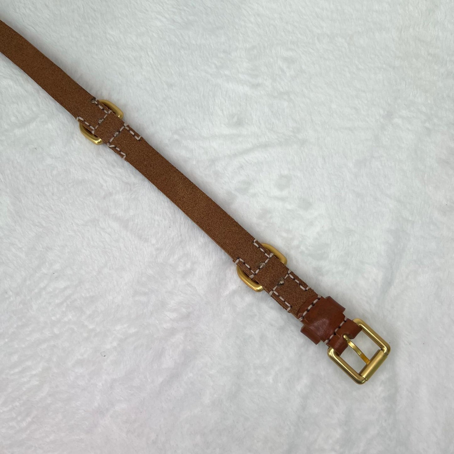 COGNAC FULL-GRAIN LEATHER DOG COLLAR