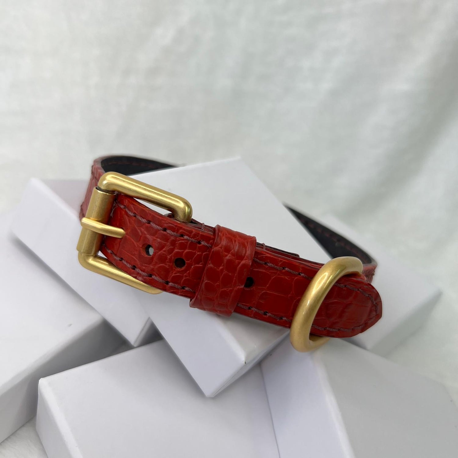 ANIMAL PRINT LEATHER DOG COLLAR