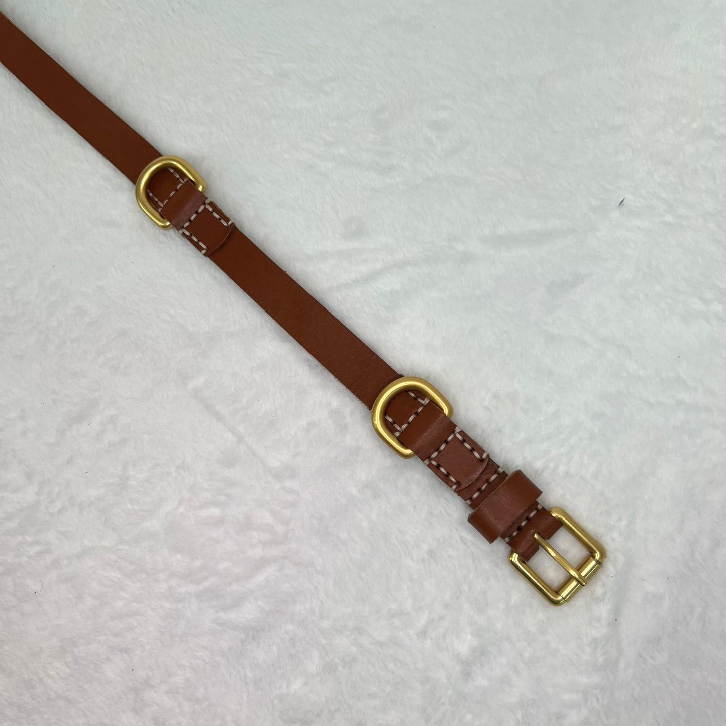 COGNAC FULL-GRAIN LEATHER DOG COLLAR