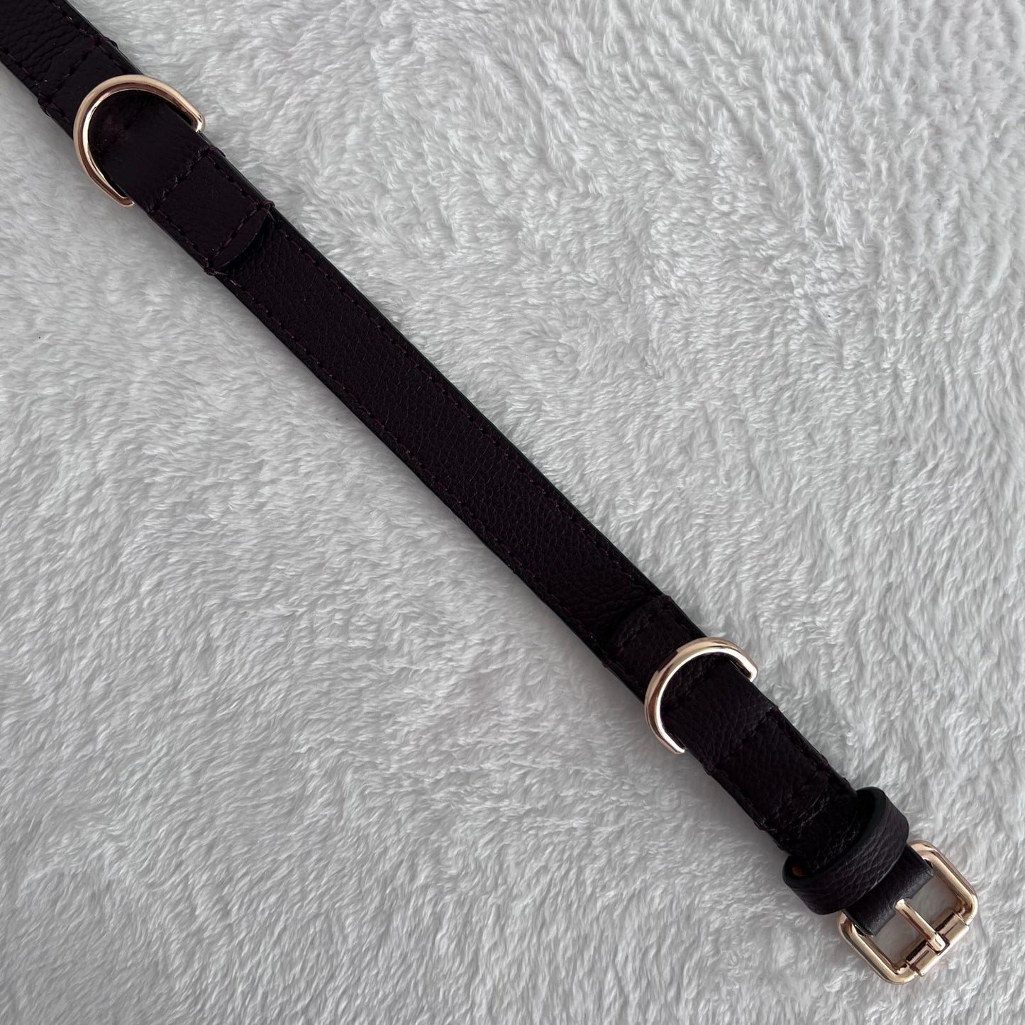 Deep Burgundy Leather Dog Collar