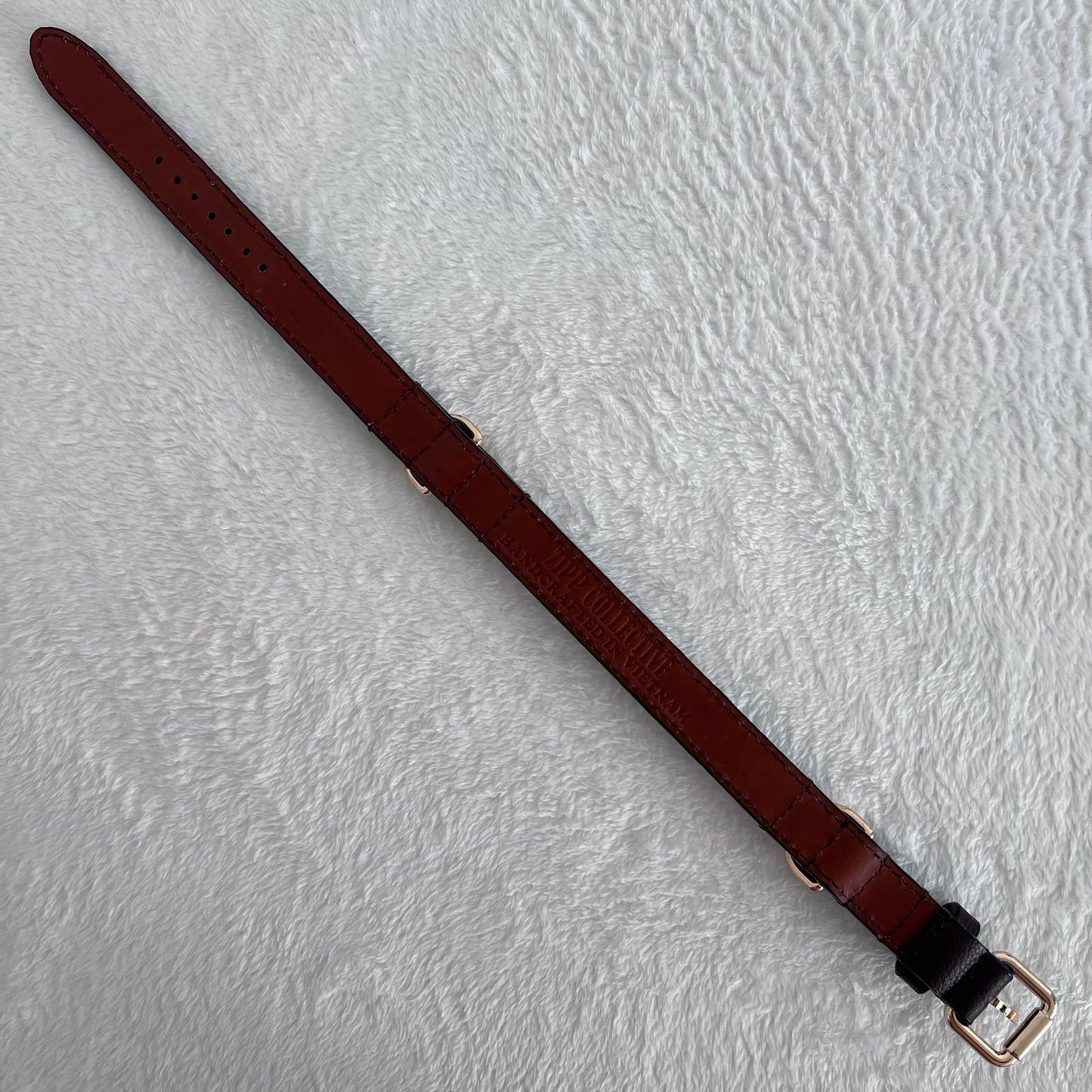 Deep Burgundy Leather Dog Collar