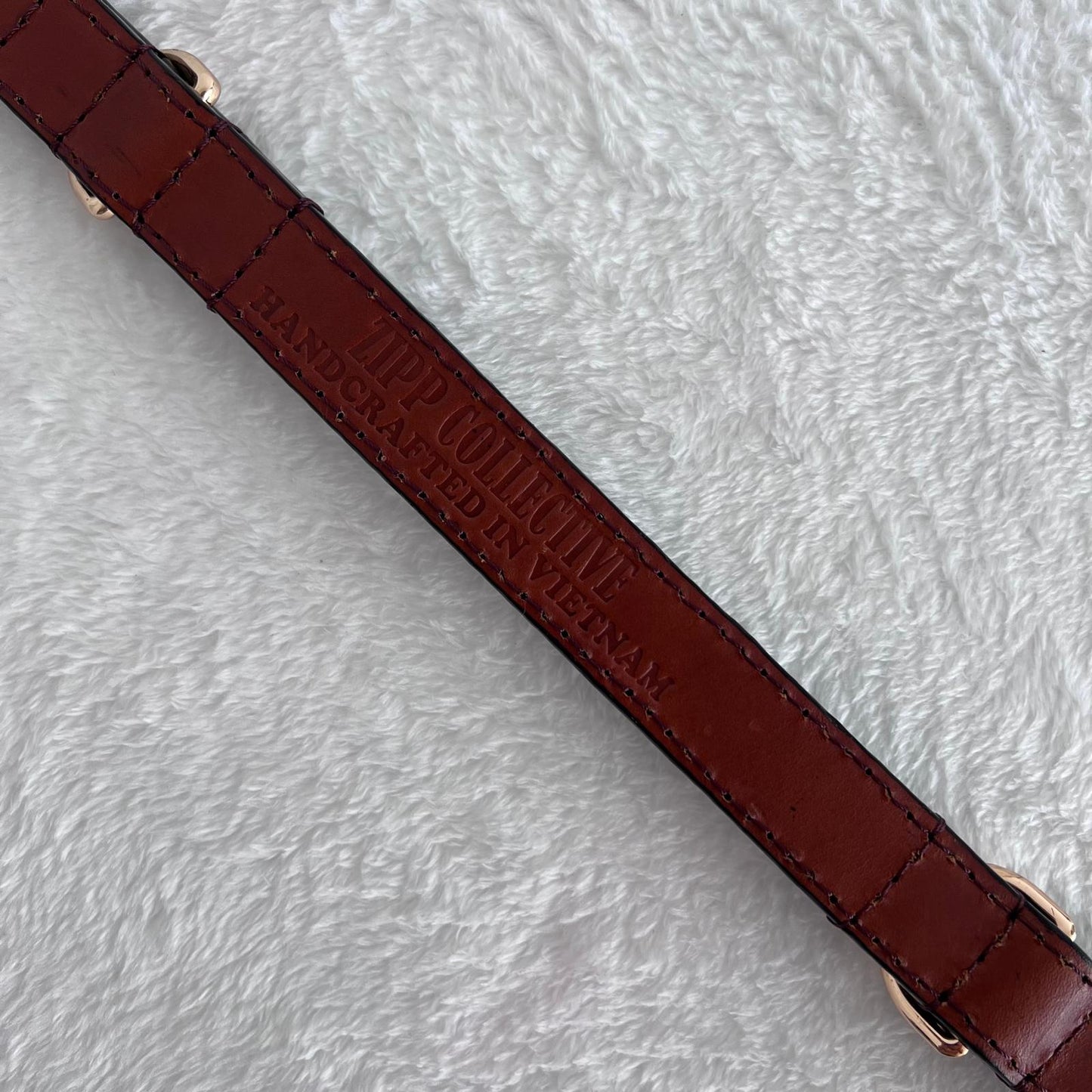 Deep Burgundy Leather Dog Collar