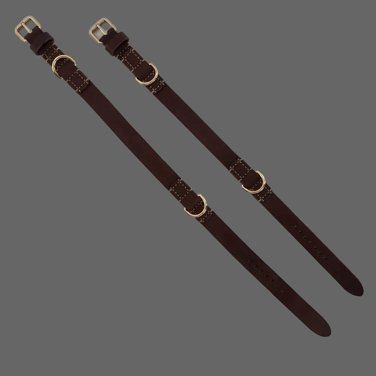 Rustic Dark Brown Full-Grain Leather Dog Collar