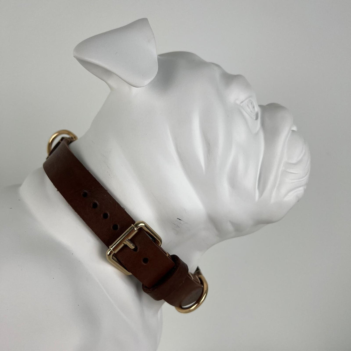 Rustic Dark Brown Full-Grain Leather Dog Collar