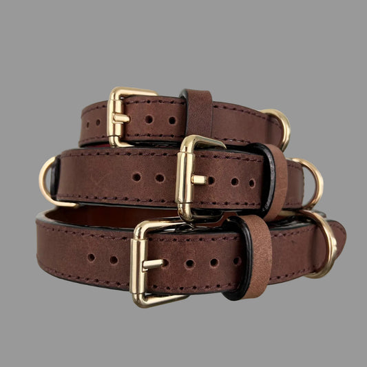Vintage Brown Leather Dog Collar