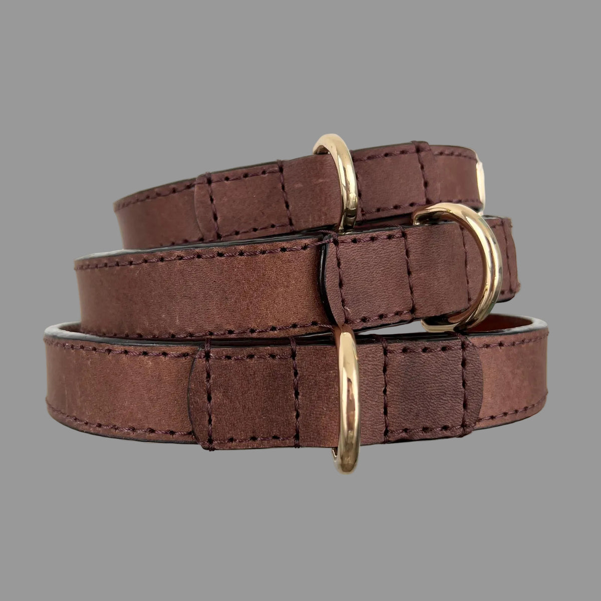 Vintage Brown Leather Dog Collar