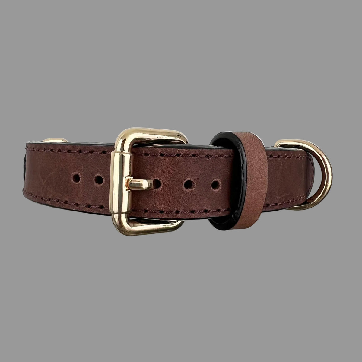Vintage Brown Leather Dog Collar