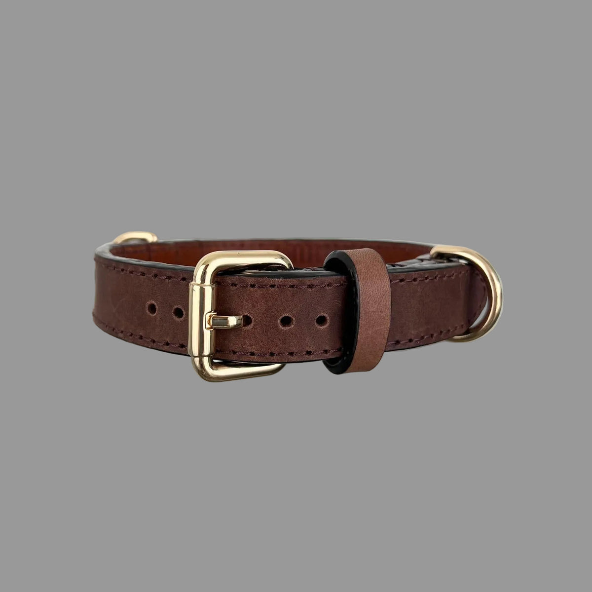 Vintage Brown Leather Dog Collar