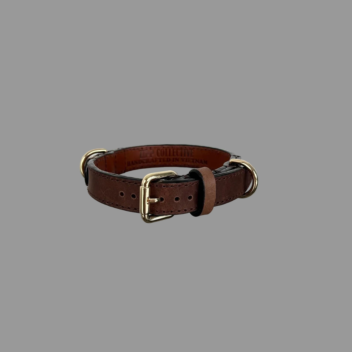 Vintage Brown Leather Dog Collar