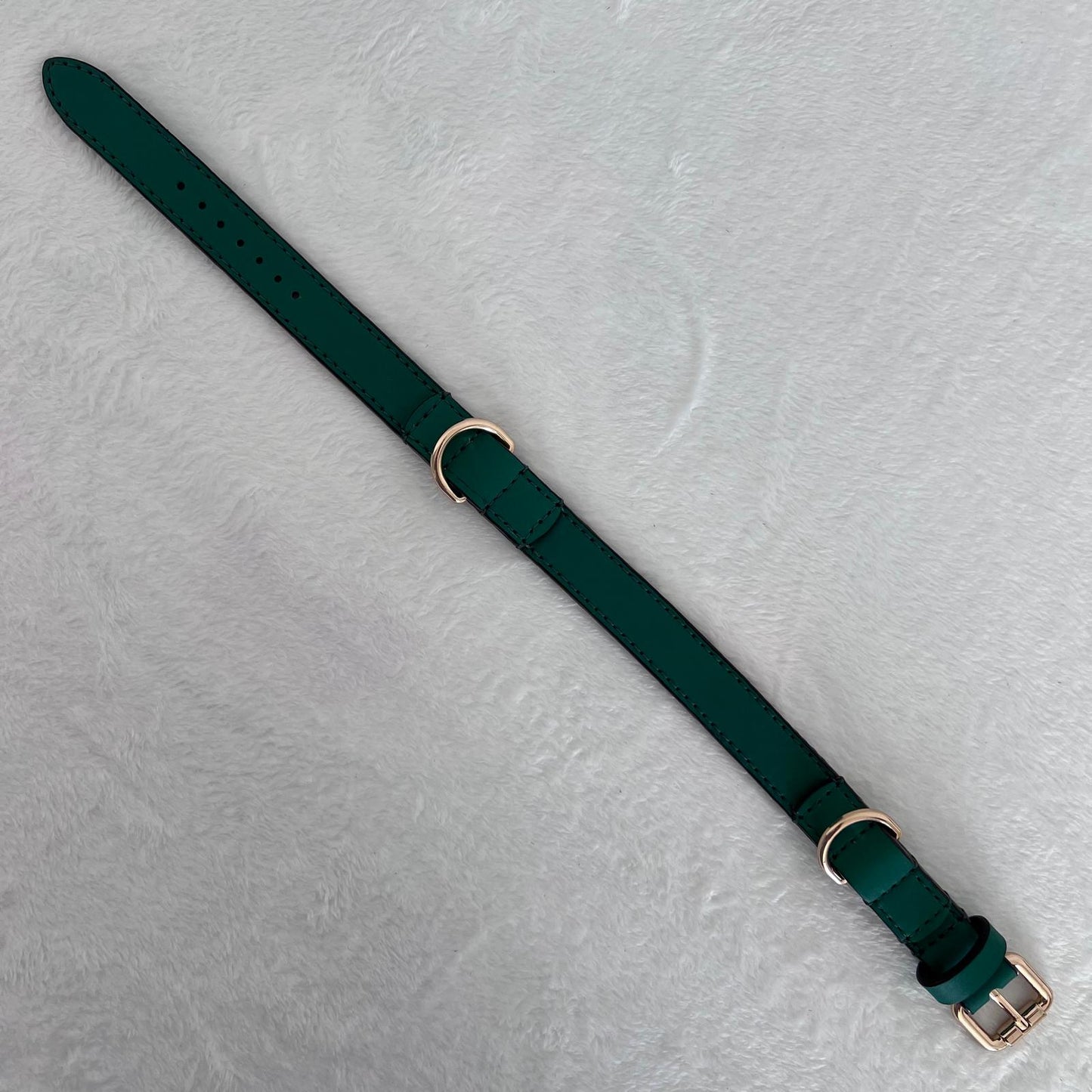 Emerald Green Leather Dog Collar