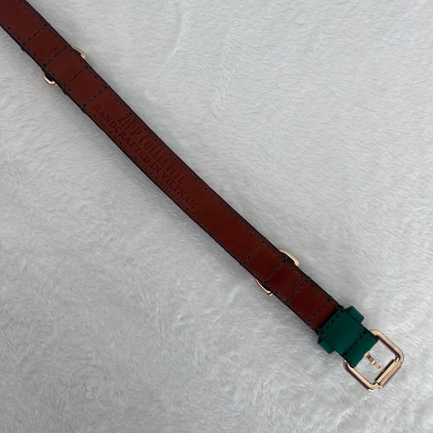 Emerald Green Leather Dog Collar