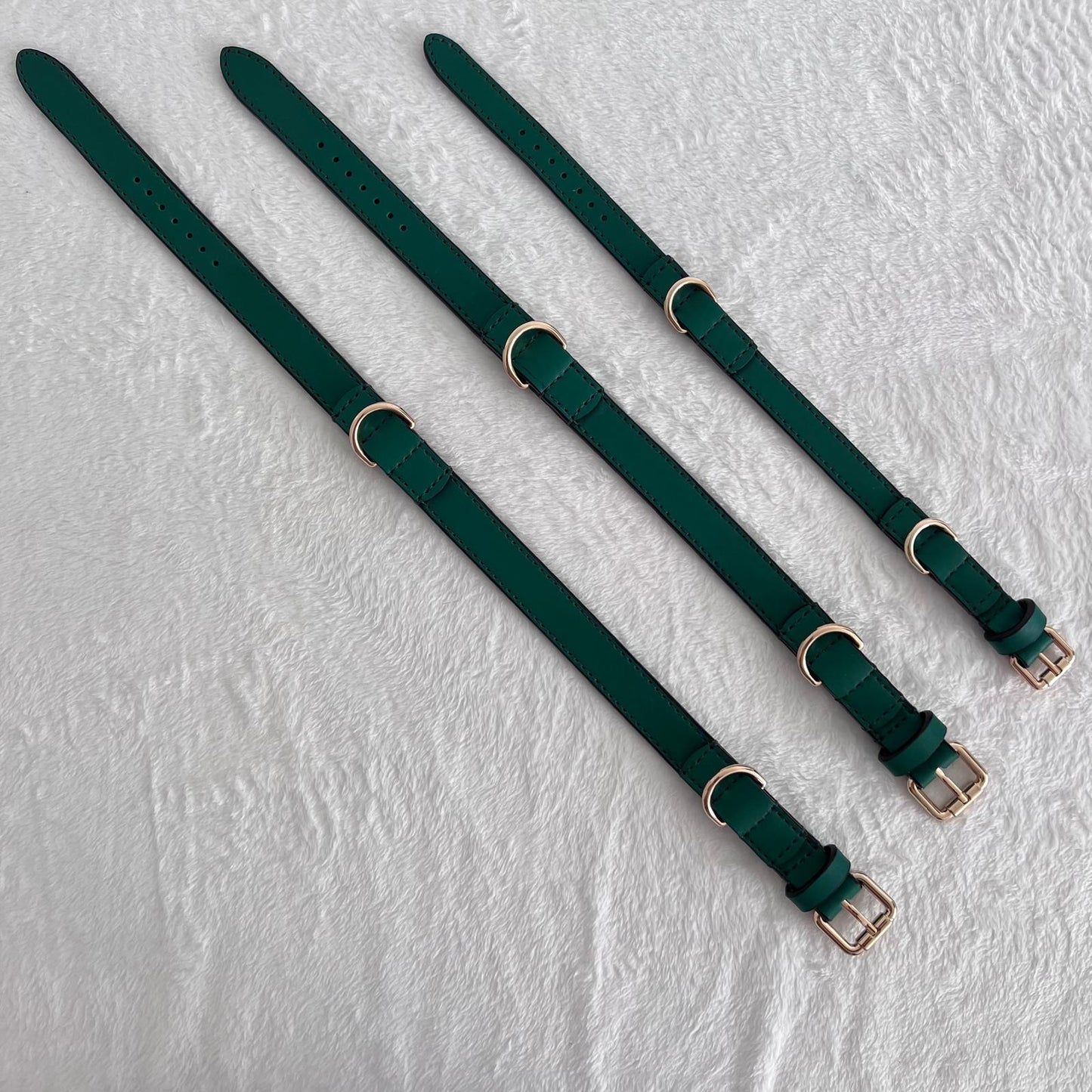 Emerald Green Leather Dog Collar