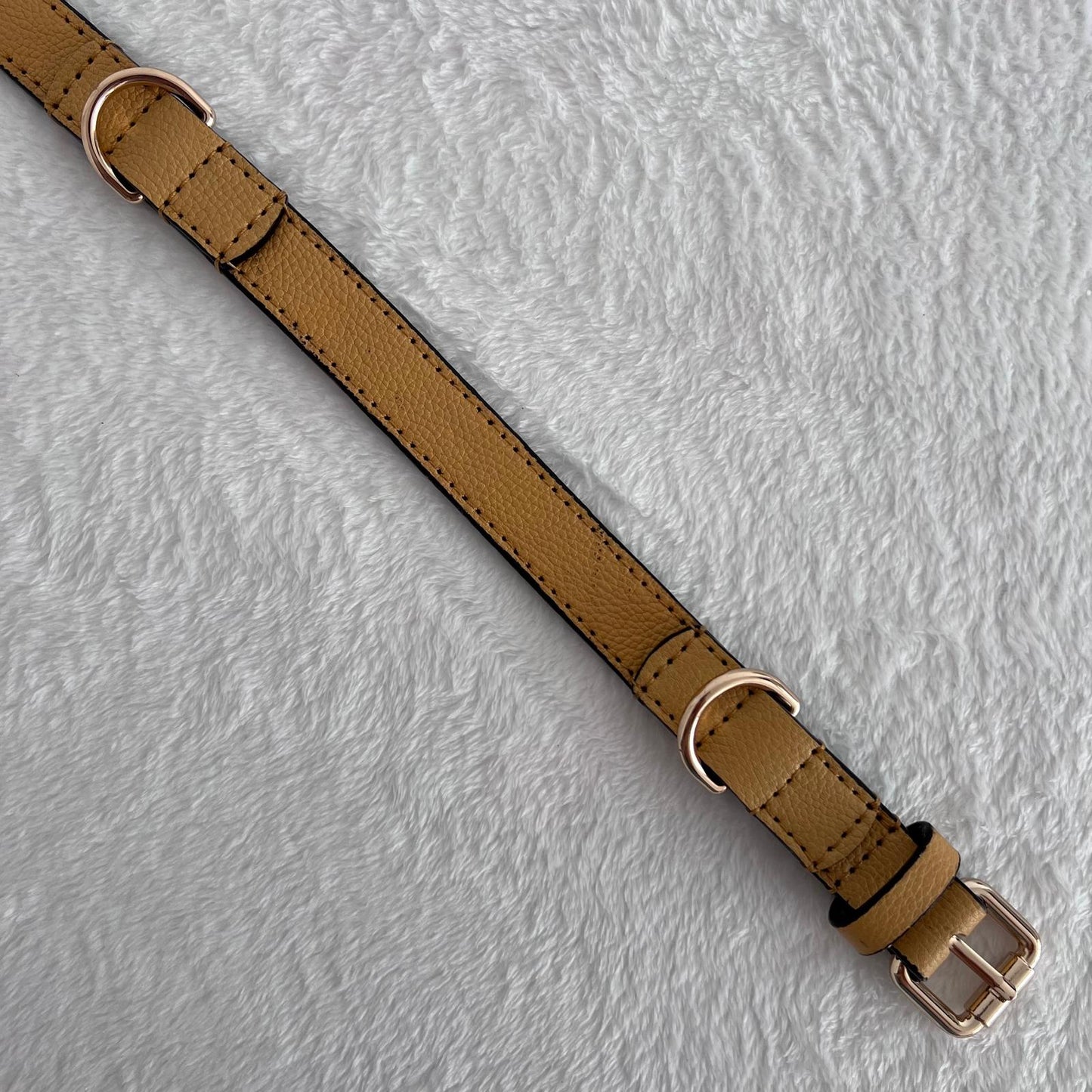Camel Tan Leather Dog Collar