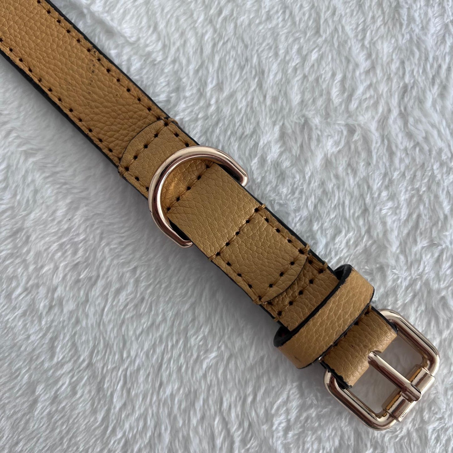 Camel Tan Leather Dog Collar