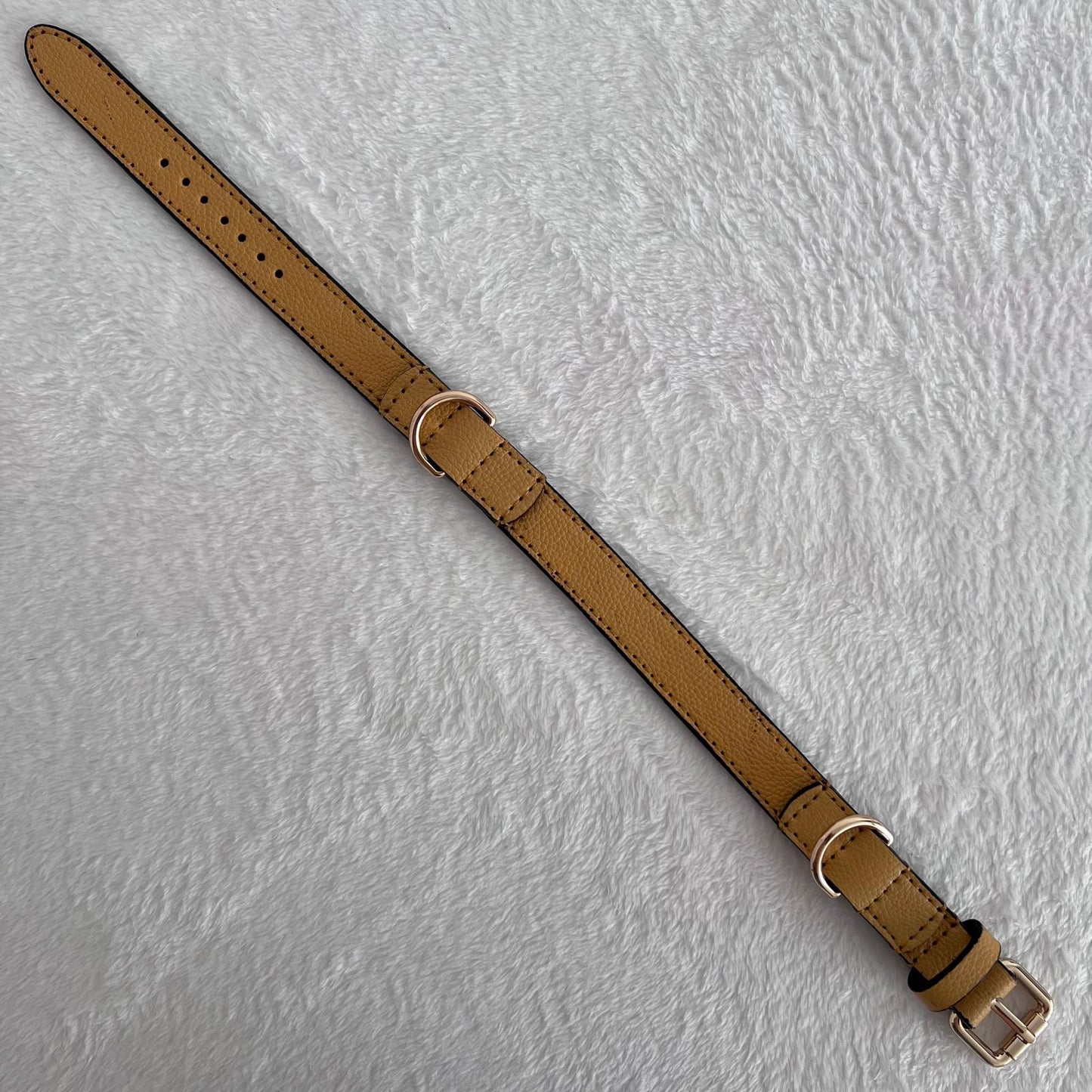 Camel Tan Leather Dog Collar