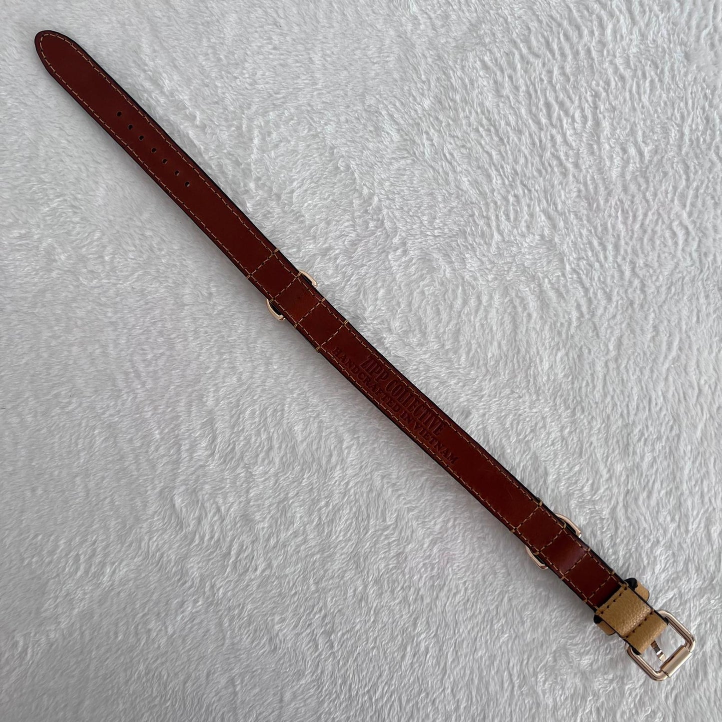 Camel Tan Leather Dog Collar